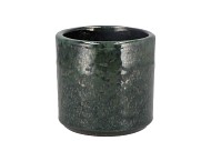 JAVEA CILINDER POT GLAZED GREEN 13X12CM