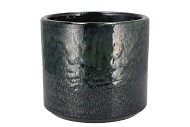 JAVEA CILINDER POT GLAZED GREEN 20X18CM