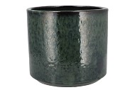 JAVEA CILINDER POT GLAZED GREEN 24X21CM