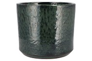 JAVEA CILINDER POT GLAZED GREEN 26X23CM