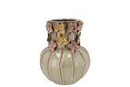 FLOWER MOSS GREEN VASE 18X21CM