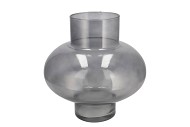 MIRA SMOKE GLASS BULB LOW VASE 30X30X30CM