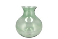 MIRA GREEN GLASS CONE NECK SPHERE VASE 20X20X21CM