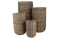 RATTAN IVY CAULDRON NATURAL SET 4 25X43/35X60/44X75/50X93CM
