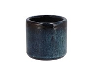 JAVEA CILINDER POT GLAZED BLUE 9X9CM