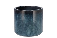 JAVEA CILINDER POT GLAZED BLUE 15X14CM