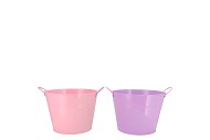 ZINC BASIC LILA/PINK EARS BUCKET 16X14CM NM