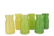 DIAMOND GREEN MIX VASE ASS 12X20CM NM