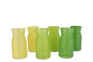 DIAMOND GREEN MIX VASE ASS 12X16CM NM