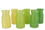 DIAMOND GREEN MIX VASE ASS 14X25CM NM