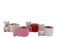 HEARTS BEAR PINK/RED/LILA POT ASS 17X11X13 NM