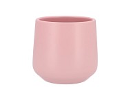 CERAMIC ORCHID POT PINK SILVER 14CM