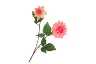 SILK DAHLIA 2X PEACH/PINK REAL TOUCH 60CM