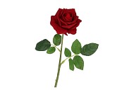 SILK OPEN ROSE RED REAL TOUCH 43CM