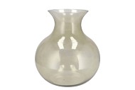 MIRA OLIVE GREEN GLASS CONE NECK SPHERE VASE 25X25X27CM