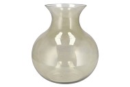 MIRA OLIVE GREEN GLASS CONE NECK SPHERE VASE 32X32X32CM