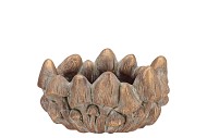 CONCRETE GOLDEN MUSHROOMS BOWL OVAL 24X16X12CM NM