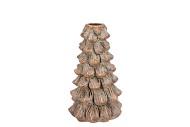 CONCRETE GOLDEN PINE TREE CANDLE HOLDER 11X11X19CM
