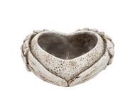 CONCRETE SAINT HEART TOP WINGS PLANTER STRAIGHT 24X22X8CM NM