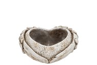 CONCRETE SAINT HEART TOP WINGS PLANTER STRAIGHT 21X19X8CM NM