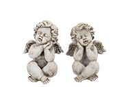 CONCRETE SAINT ANGEL CROSS LEGS ASS 16X16X22CM NM