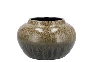 JADE FOREST GREEN VASE BOL 23X14CM NM