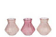 ROMAN SWEETS PINK CLEAR MIX DIAMOND GLASS VASE ASS 15X17 NM