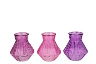 ROMAN SKY PURPLE CLEAR MIX DIAMOND GLASS VASE ASS 15X17 NM