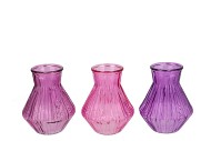 ROMAN SKY PURPLE CLEAR MIX DIAMOND GLASS VASE ASS 15X21 NM