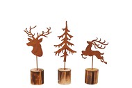 RUSTY WOOD XMAS ASS 10X16CM
