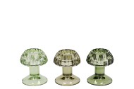 NOVA GREEN T-LIGHT MUSHROOM STRUCTURE ASS 8X8X9CM