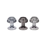 NOVA BLACK T-LIGHT MUSHROOM STRUCTURE ASS 8X8X9CM