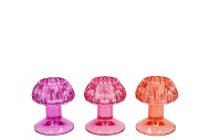 NOVA FUCHSIA T-LIGHT MUSHROOM STRUCTURE ASS 8X8X9CM