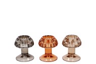NOVA WOODS BROWN T-LIGHT MUSHROOM STRUCTURE ASS 8X8X9CM
