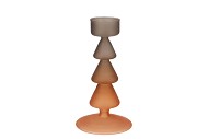 NOVA WOODS BROWN CANDLE HOLDER TRICOLOR 9X9X17CM
