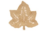 LEAF MAPLE PLATE WARM SAND 24X24X4CM NM