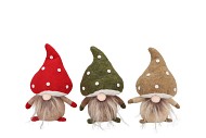 GNOME MUSHROOM ASS 14X9X20CM NM