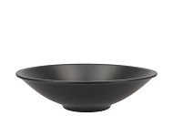 CERAMIC BOWL MAT ZWART FLAT ROUND 33X9CM NM