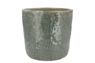 IRON STONE BLUE GLAZED POT 19X17CM NM