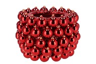CHRISTMASBALL RED POT 29X29X20CM NM