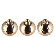 CHRISTMASBALL GOLD SINGLE VASE ASS 9X9X8CM