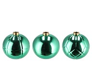 CHRISTMASBALL GREEN SINGLE VASE ASS 19X19X17CM