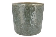 IRON STONE BLUE GLAZED POT 24X23CM NM