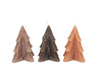 CANDLE FROSTY PINE TREE WOODS BROWN MIX 9X12CM ASS