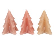 CANDLE FROSTY PINE TREE WARM SAND MIX 12X15CM ASS
