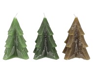 CANDLE FROSTY PINE TREE GREEN MIX 12X15CM ASS