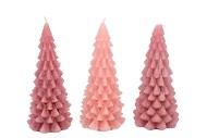 CANDLE FROSTY X-MAS TREE SWEETS PINK MIX 8X16CM ASS
