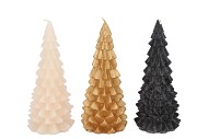 CANDLE FROSTY X-MAS BLACK MIX 8X16CM ASS