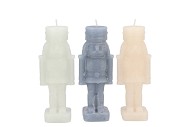 CANDLE FROSTY NUTCRACKER GREY MIX 6X6X16CM