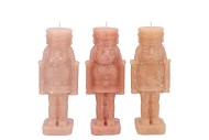 CANDLE FROSTY NUTCRACKER WARM SAND MIX 6X6X16CM